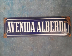 Cartel de Chapa enlozada Avenida Alberdi - comprar online