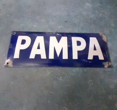 Antiguo Cartel enlozado Pampa - comprar online