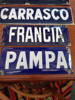 Antiguo cartel de chapa enlozada Carrasco