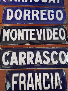 Antiguo Cartel de chapa enlozada Montevideo