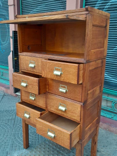 Mueble Fichero Thompson en Roble de Eslavonia - Un Viejo Almacén Antigüedades