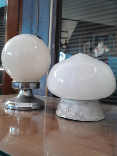Lamparas Retro Modelo Hongo en Opalina