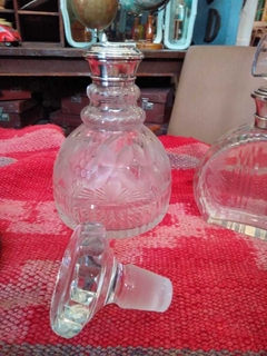 Botellón de cristal y plata 925 Art Nouveau. Con detalle - tienda online