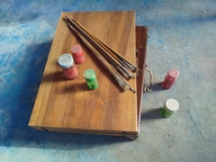 Caja de pintura en madera de artista plástico - Un Viejo Almacén Antigüedades