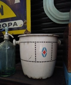 Jarra balde de chapa enlozada art-deco - comprar online