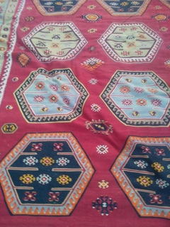 Original y Antiguo Kilim Gran Tamaño