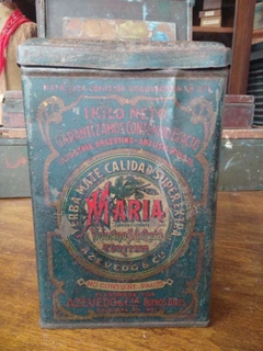 Lata litografiada de Yerba Mate María. Año 1941