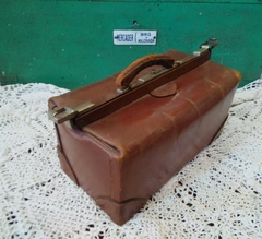 Maletín Valija Antiguo Cuero con Cerradura y Herrajes