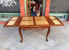 Mesa de Comedor Estilo Provenzal Lustrada y Alargue