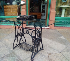 Mesa escritorio de trabajo o auxiliar con pie maquina coser de hierro - comprar online