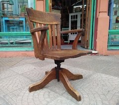 Sillón de Escritorio en Roble Reclinable Giratorio