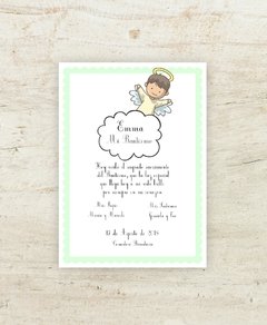 Estampita Angelito Verde con Alitas