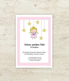 Estampita Angelito Rosa&Estrellas