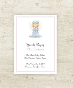 Estampita Angelita Vintage Celeste