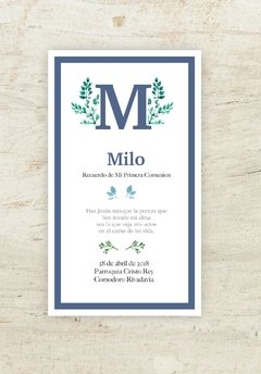 Estampita Inicial Azul