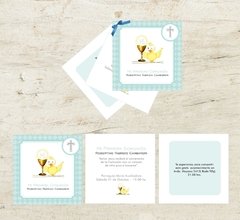 Estampita 3 Piezas/Caliz y Pajarito