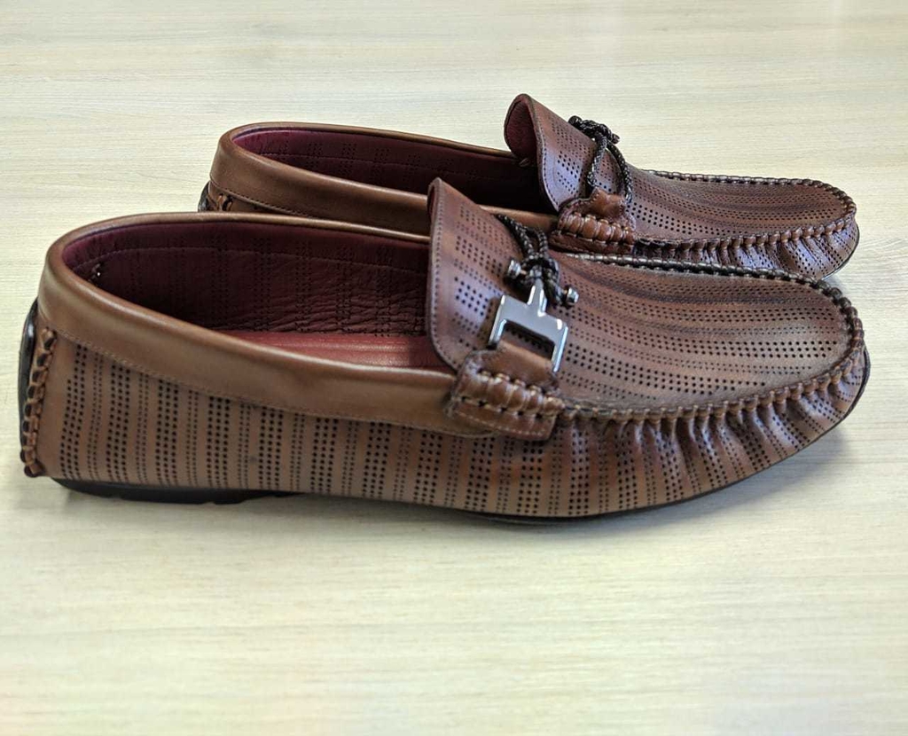 SAPATO CASUAL MOCASSIM DRIVER ALBANESE NAPA MILANO MARRON CAFÉ