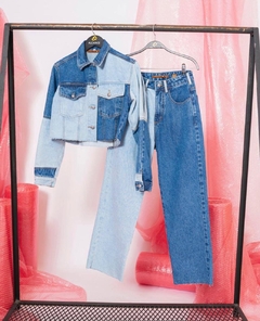 Calça cropped duocolor alcance jeans na internet