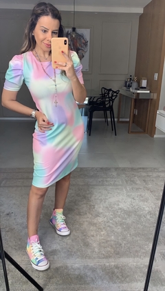 Vestido Tie Dye Canelado Rainbow na internet