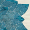 Almofada decorativa bordada azul - almofada mandala azul com textura de linho