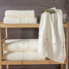 Jogo de toalha de banho tamanho gigante em algodão egípcio - Jogo de toalha de banho 5 peças palha com cáqui dourado