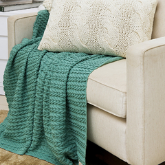 Manta Decorativa em tricô para cama ou sofá 2,00 x 1,50 m - Verde