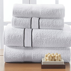 Jogo de toalha de banho Bordada com 5 peças - Branca e preta na internet