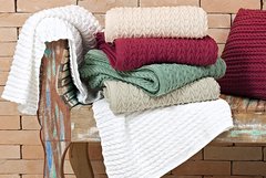 Manta Decorativa em tricô para cama ou sofá 2,00 x 1,50 cm - Branco - comprar online