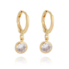 Brinco Argolinha com Zircônia - Banho Ouro 18k