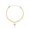 Pulseira Dupla Fita com Flor de Zircônias - Banho Ouro 18k