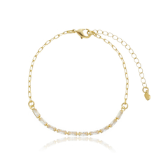 Pulseira Riviera Line Baguete Zircônia - Banho Ouro 18k