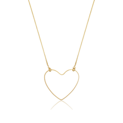 Choker Coração Line Vazado - Banho Ouro 18k