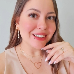 Choker Coração Line Vazado - Banho Ouro 18k - comprar online