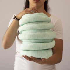 Verde Agua y Blanco Lana Moffa Regular - comprar online