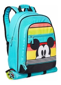 Disney Store Mickey Mouse Rainbow Mochila Escolar + Manta Lona Para Playa, Picnic, Múltiples Usos, Nueva En Stock!! - comprar online