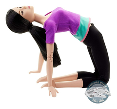 Barbie Made To Move Yoga Black Hair - Purple & Turquoise Top - tienda online