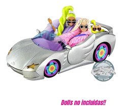 Barbie Extra Vehicle Sparkly Silver Car With Rolling Wheels - tienda online