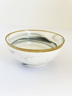 BOWL GRIS CON BORDE DORADO