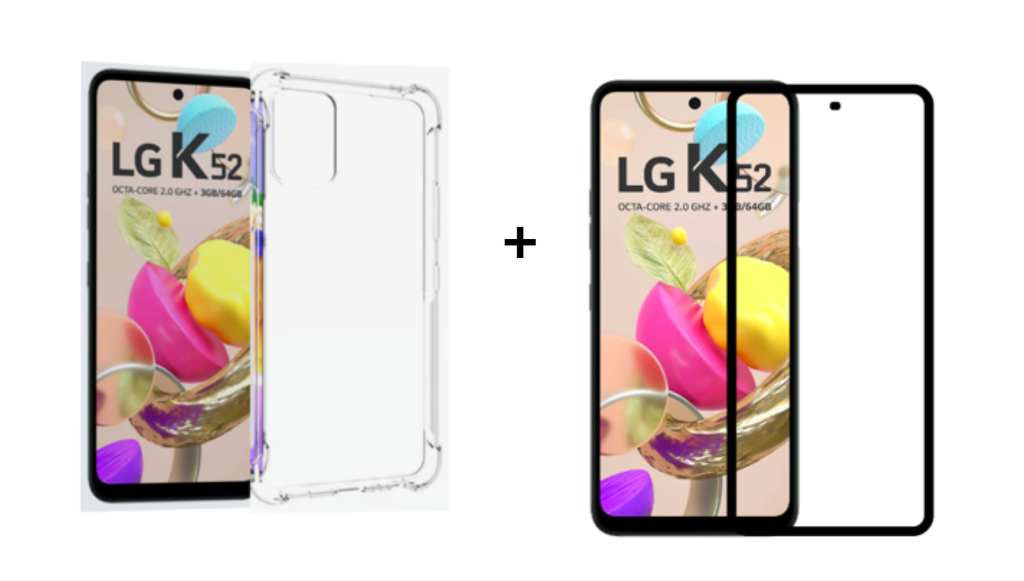 Kit Capa Anti Impacto LG K52+Película 3D Vidro Temperado Blindada