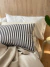 Almohadón lino bedding raya azul y gris en internet