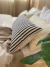Almohadón lino bedding raya azul y gris