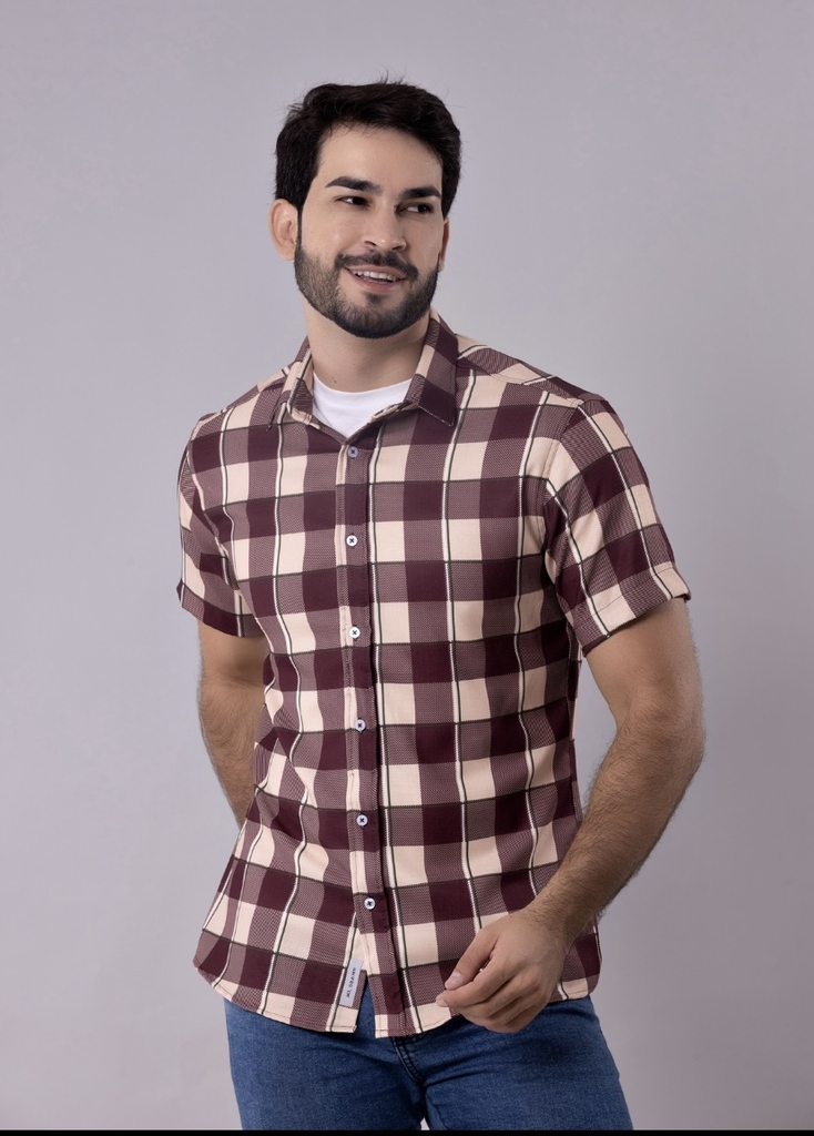 Camisa Custom Flannel Xadrez R.L Preto e Branco - New Man Store