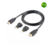 CABLE HDMI 1,5 METROS PUNTA DORADA V.1.4 C/ ADAPTADORES MINI HDMI Y MICRO HDMI 3 EN 1