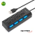 HUB 4 PUERTOS CON SWITCH INDICADOR LED INDIVIDUAL
