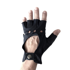Guantes de conducción de cuero con broche