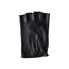 Guantes de conducción de cuero negro Mercedes Benz con broche - tienda online