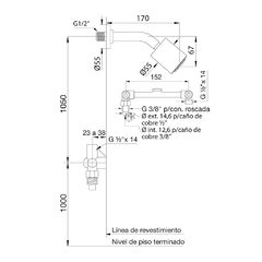 Griferia de Ducha s/transferencia p/embutir Newport Plus FV 109/B2P Cromo - comprar online