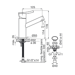 Grifería de Lavatorio Mesada Monocomando Libby FV 181/39 Cromo - comprar online