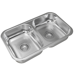 Bacha Pileta Doble 59,8 x 34 x 15 Acero Inoxidable 304 Johnson C 28