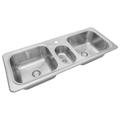 Bacha Pileta Triple 107 x 43,5 x 18 Acero Inoxidable 304 Johnson HYDRA J107 A